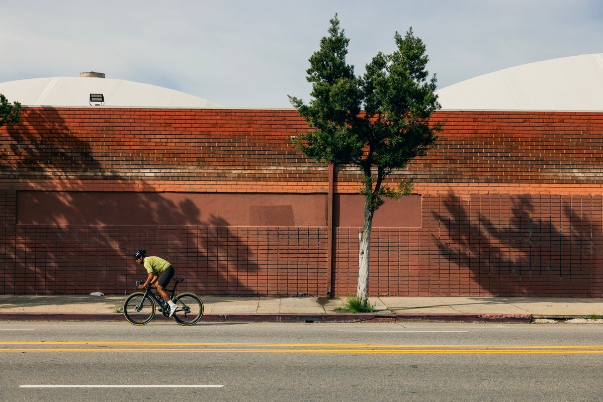 road rider with brick wall background