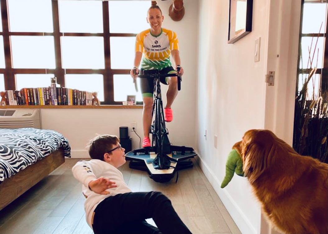 Riding Zwift with family