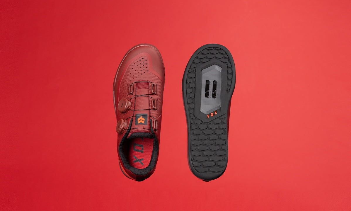 レッド BOAダイヤル クリンチングシューズ Unpack This: Fox's New Union MTB Shoes | The Pro's Closet