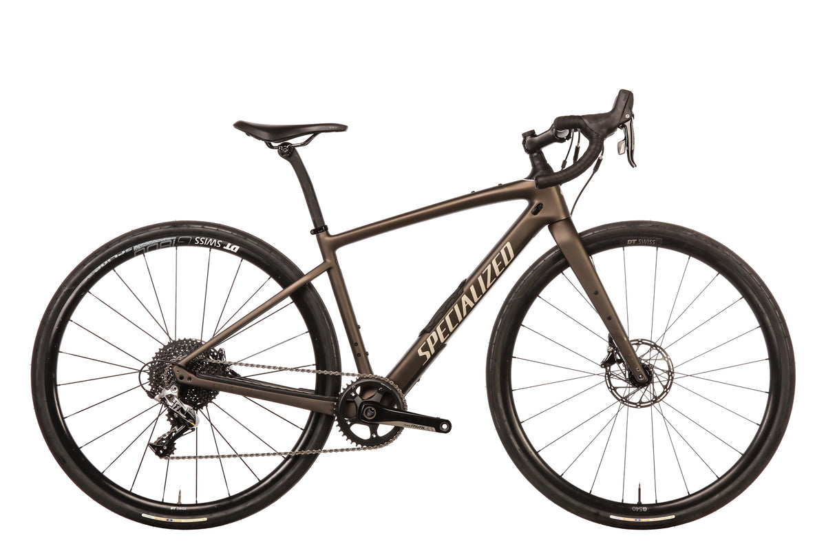 Diverge Comp Carbon Gravel Bike Specialized 2022 Satin Gunmetal/White/Chrome/Clean 52