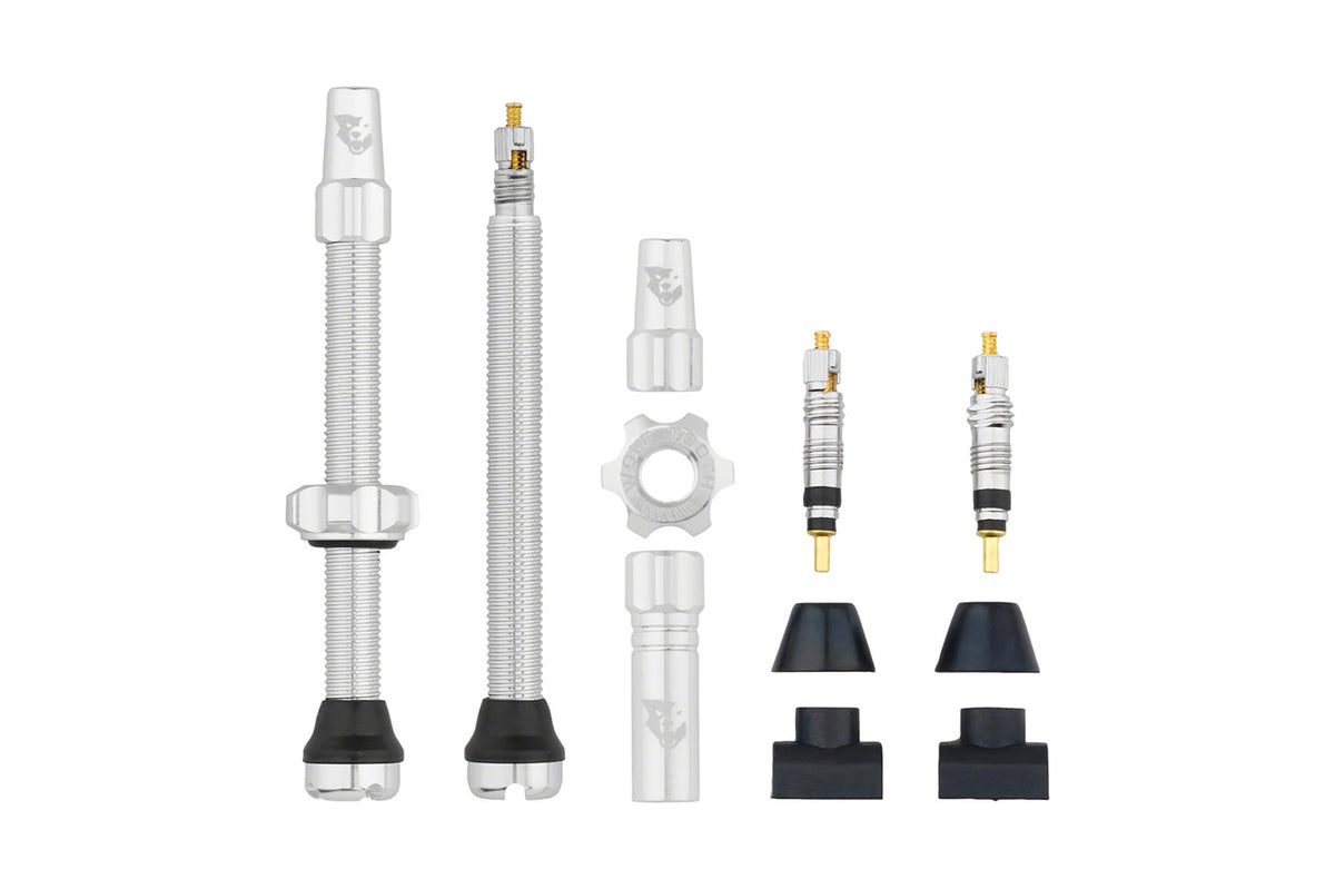JRC Aluminum Tubeless Valve Stems - 70mm Presta Valves With Core Tool For Bike Tires