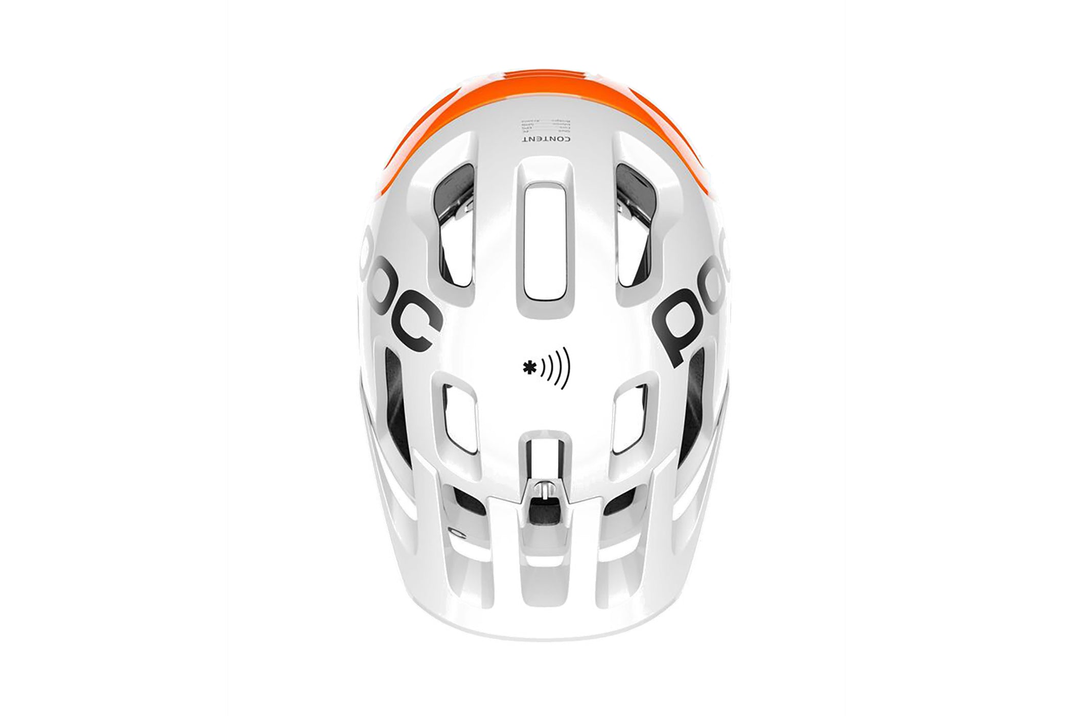 POC Tectal Race SPIN NFC Bike Helmet Hydrogen White/Fluorescent Orange AVIP
