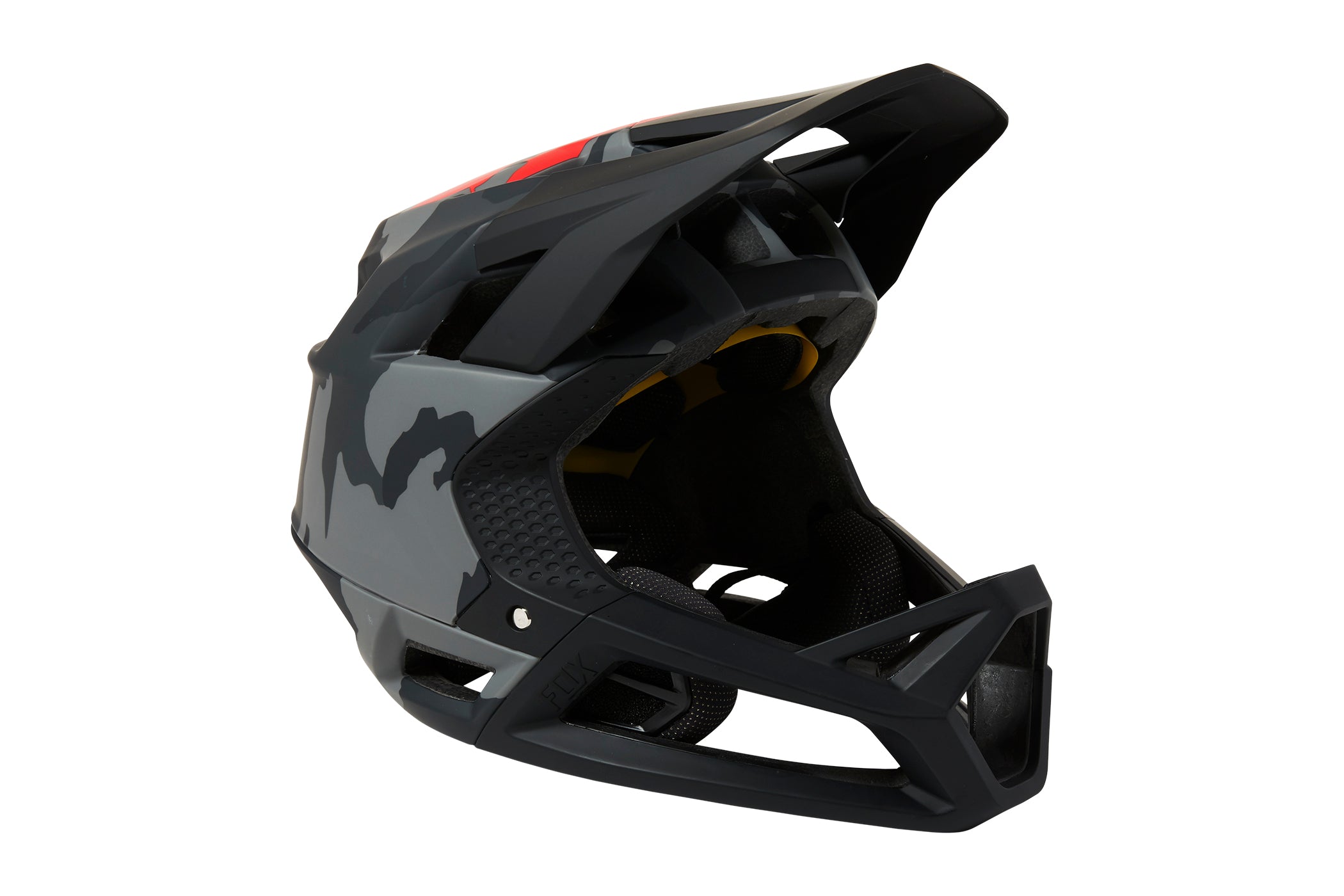 black camo motorcycle helmet Fox Racing Proframe MIPS Bike Helmet Black Camo