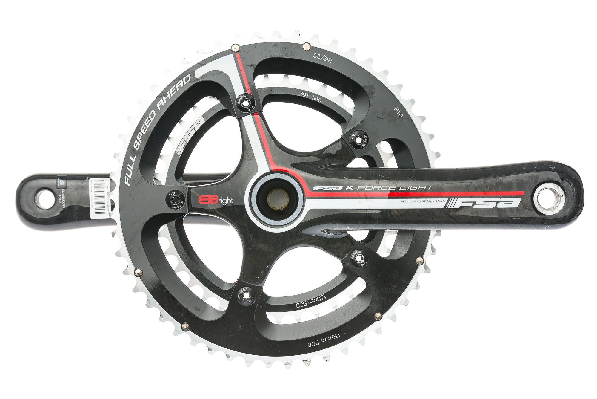 FSA KForce Light BBright Crankset 10s 170mm 53/ The Pro's Closet