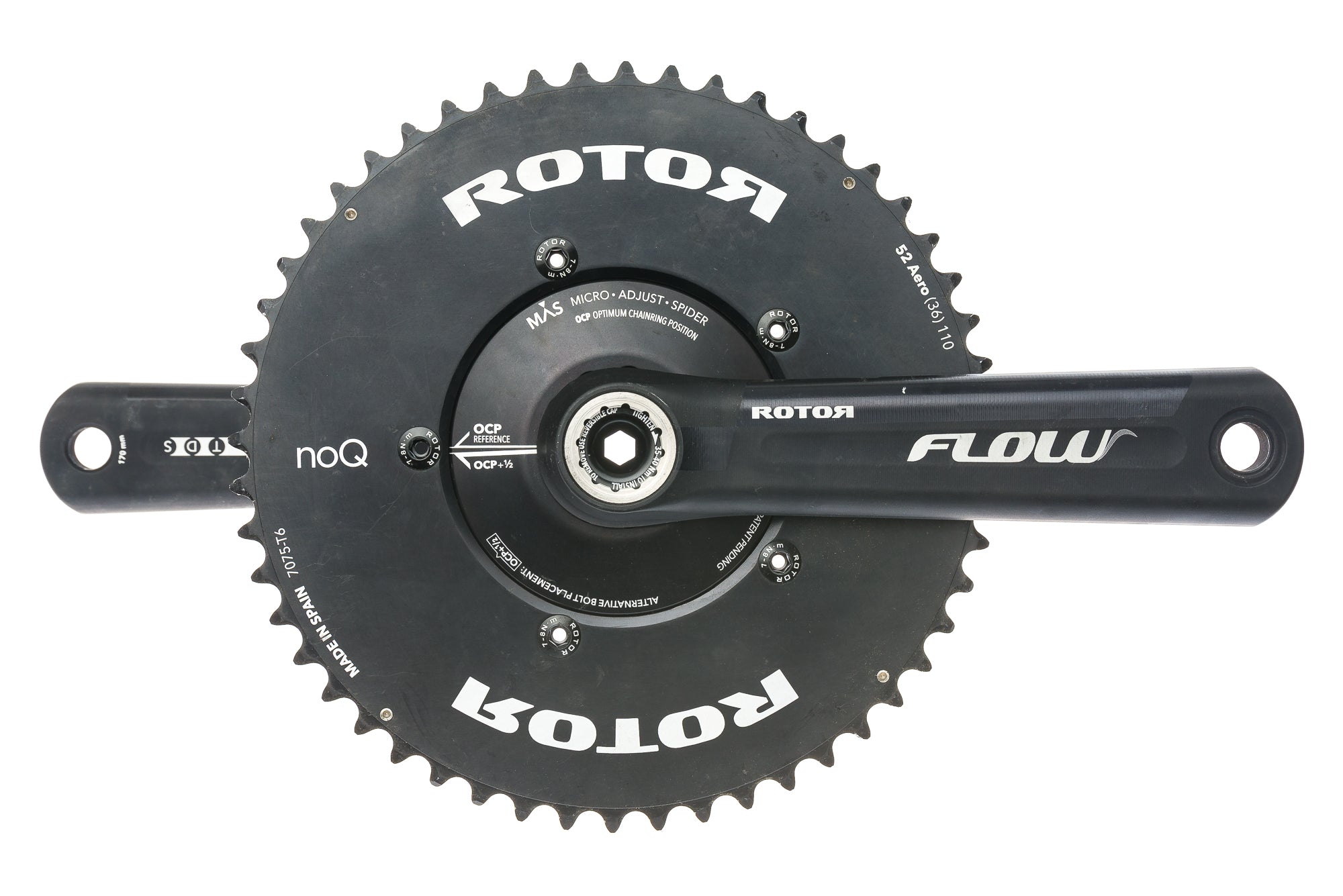 【USED】ROTOR FLOW CRANK 170mm and... Rotor Flow Crankset 11 Speed 170mm 52/36T 110mm | The Pro's