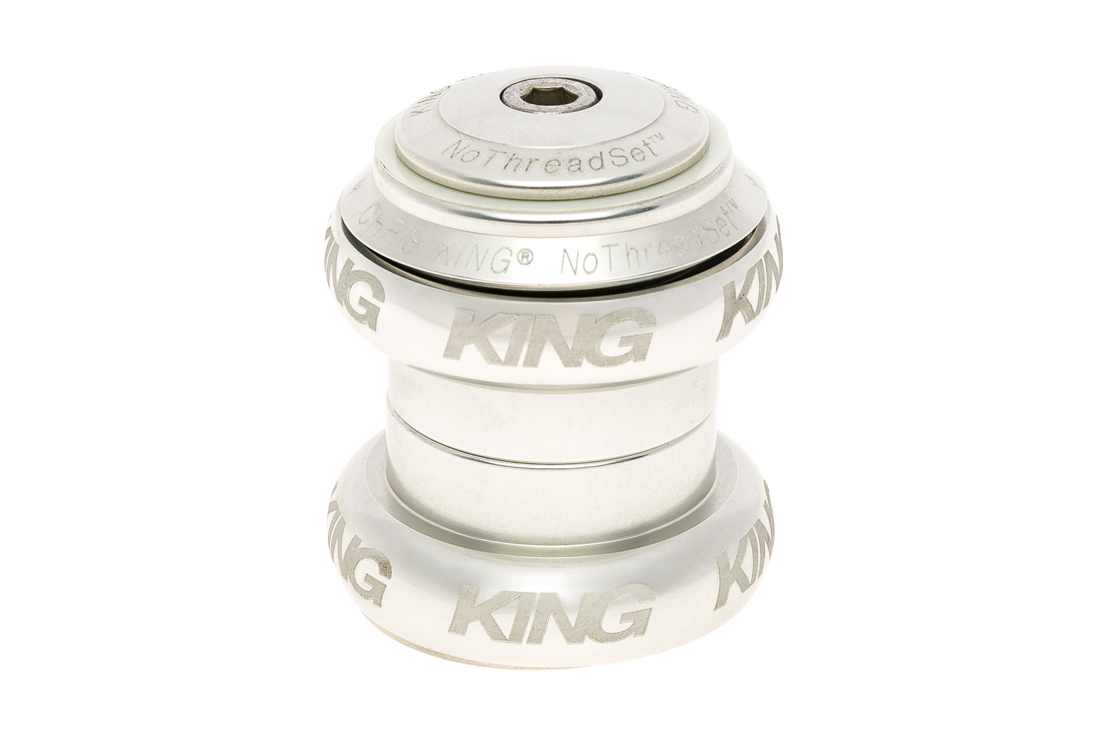 パーツ CHRIS KING nothreadset 1 1/8 inch Silver Chris King NoThreadSet Headset 1-1/8