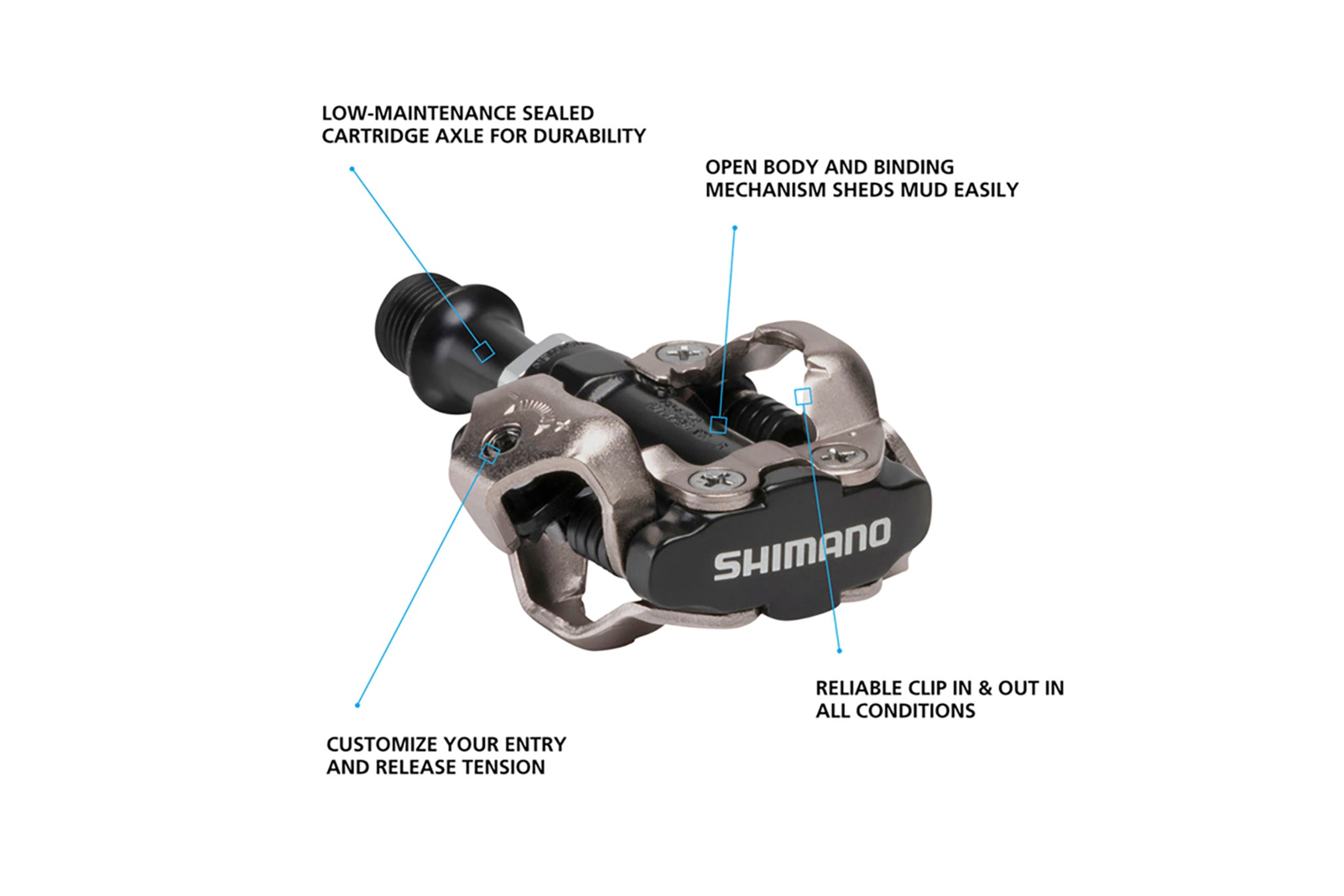 pedal clip shimano Shimano PD-M540 SPD Clipless MTB Pedals Black - CPD10608 | TPC