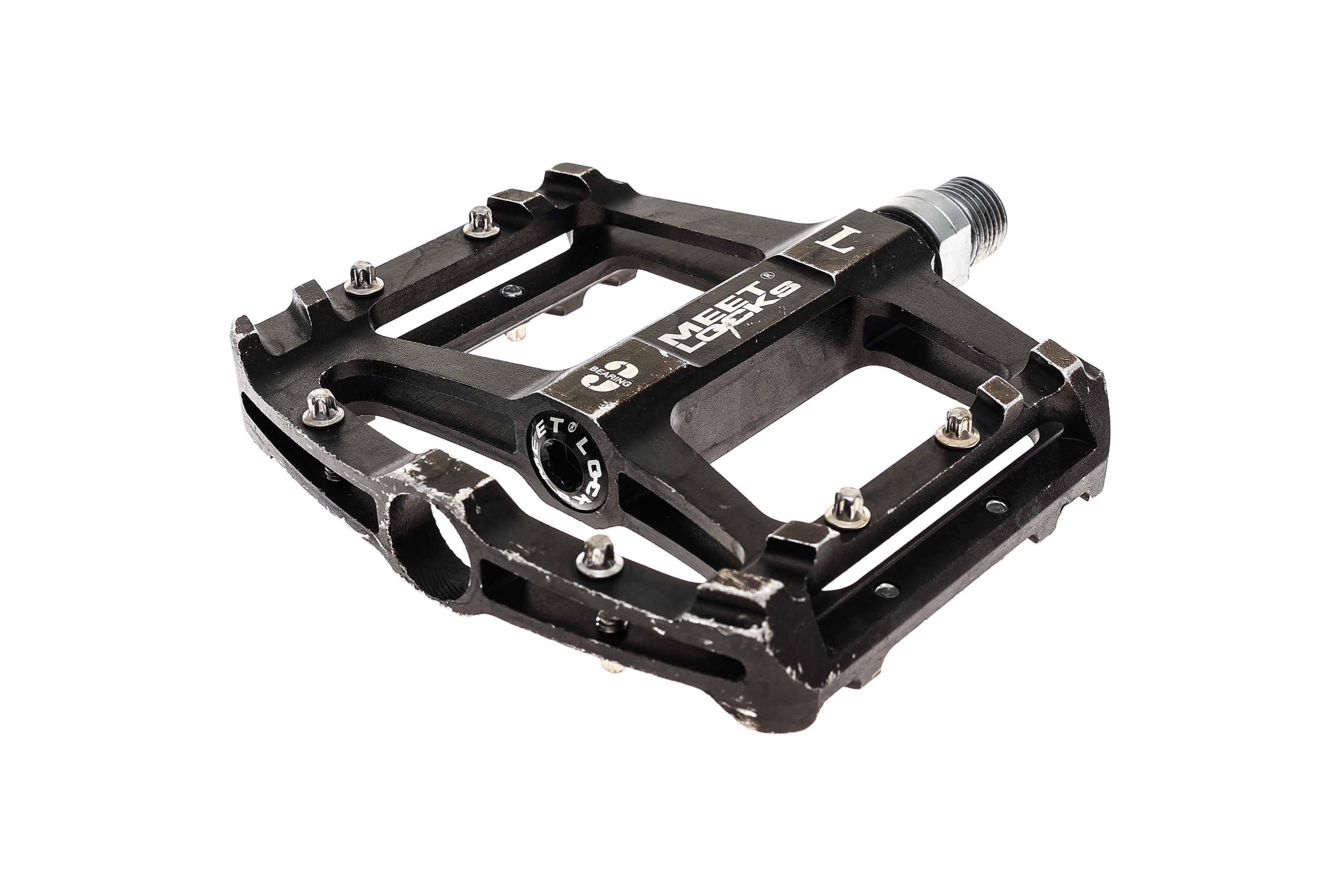 Meetlocks 3 Bearing Pedals Flats Black