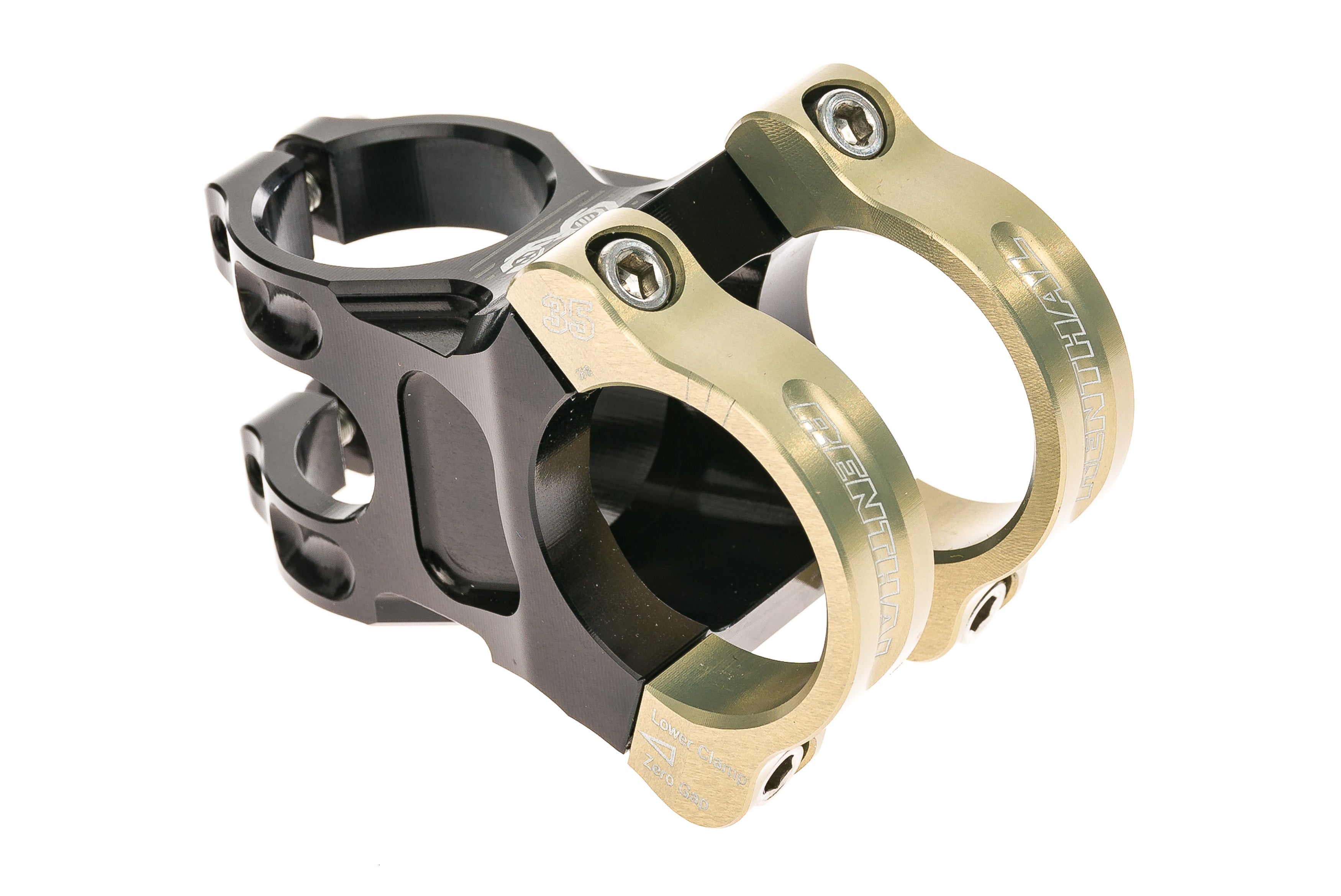 thumbnail image 2 of Renthal Apex 35mm Stem Clamp - +/-6 Deg, 1 1/8 Steerer, Black/Gold, Multiple Lengths 2 of 4