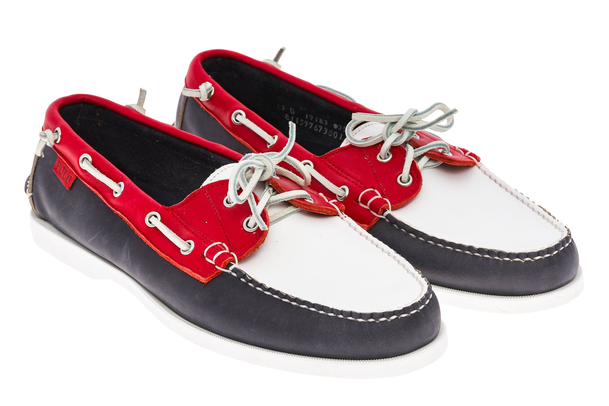 Polo Ralph Lauren Olympic Opening Ceremony Boat Shoes Mens 13D Red/White/Blue drive side
