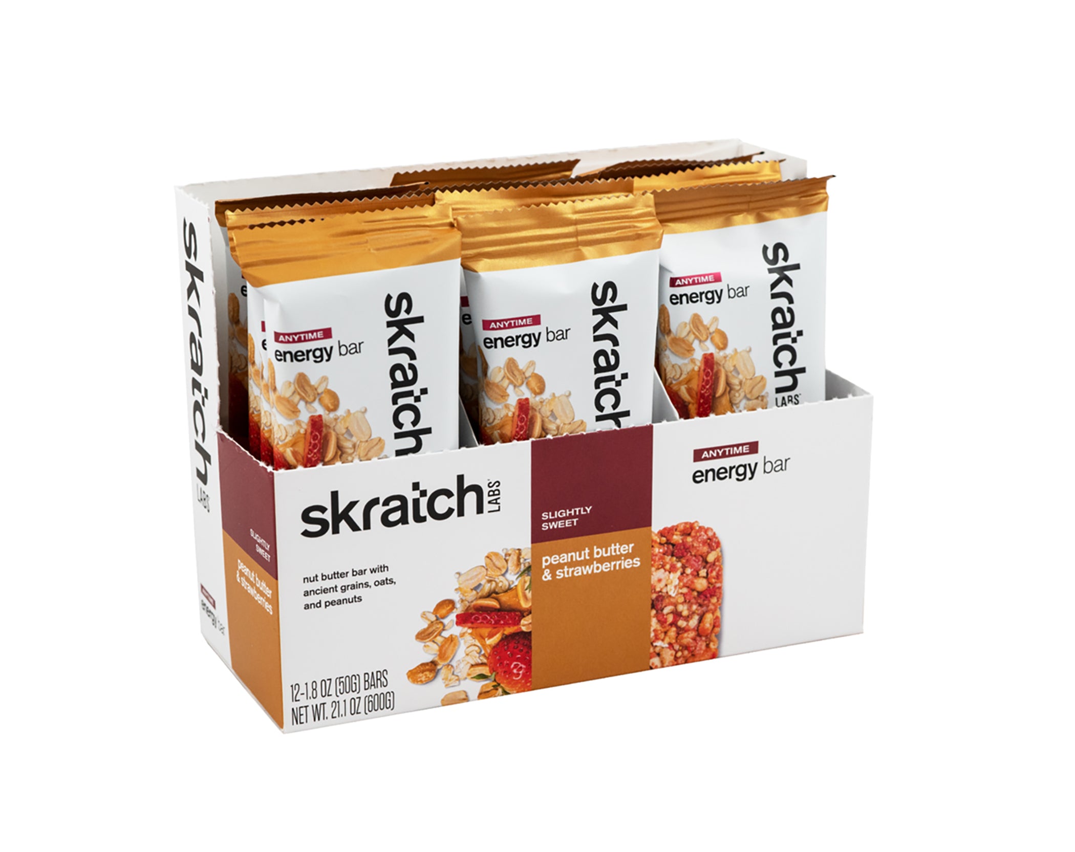 Skratch Labs Energy Bar Sport Fuel Peanut Butter & Strawberries 12Pack
