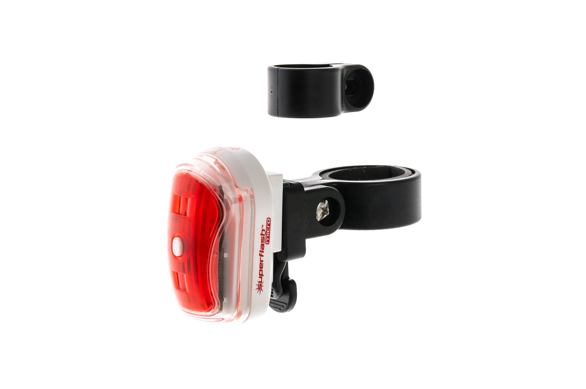 Planet Bike LED Superflash Turbo Taillight – Red/Clear/White, Bicycle Safety Light