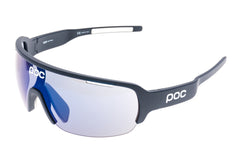 POC DO Half Blade Sunglasses Navy Black Frame Grey Blue Mirror Lens drive side
