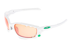 Oakley Racing Jacket Sunglasses Matte White Frame Jade Iridium/P42 Iridium Lens drive side