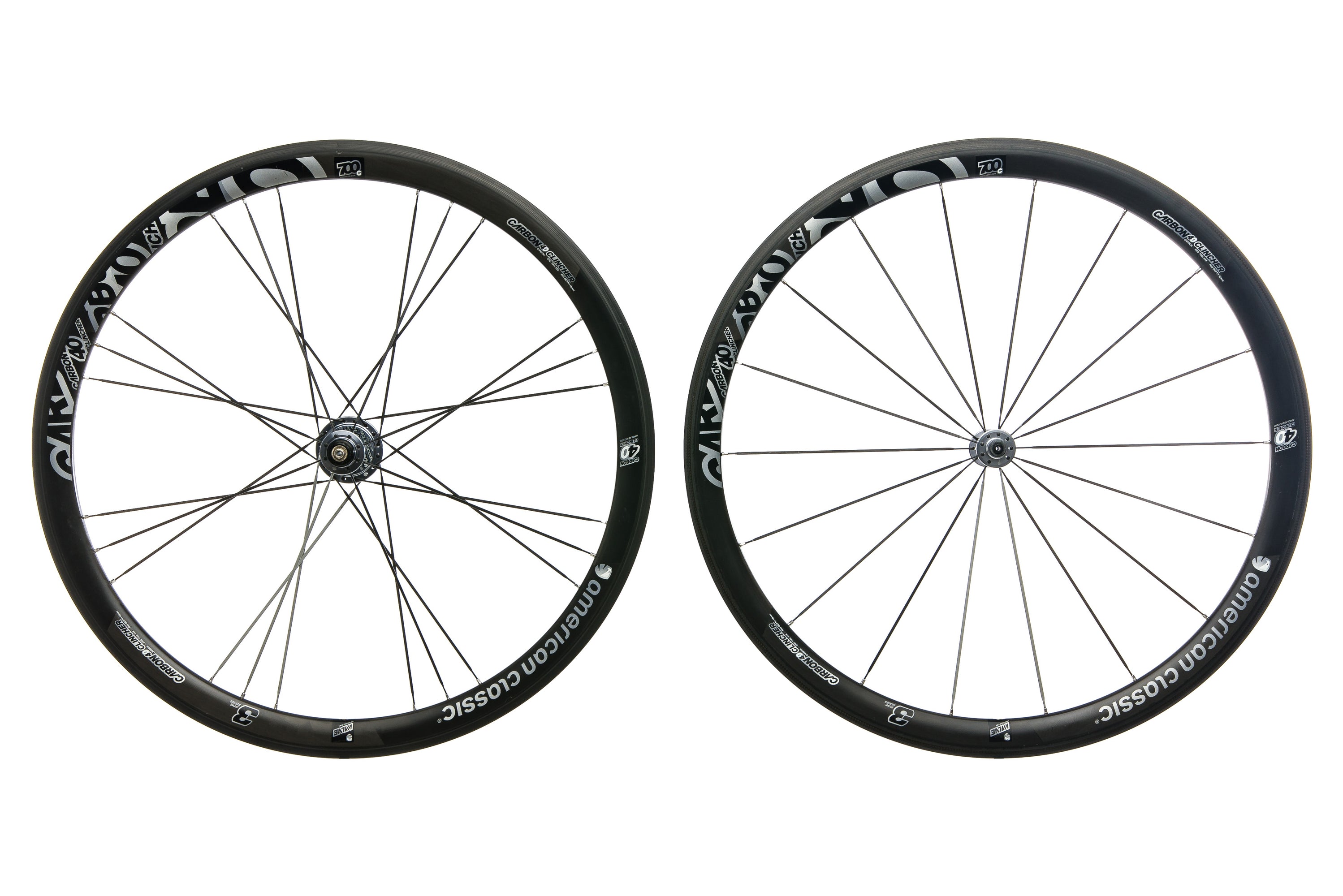 American Classic Carbon 40 Clincher 700c Wheelset non-drive side