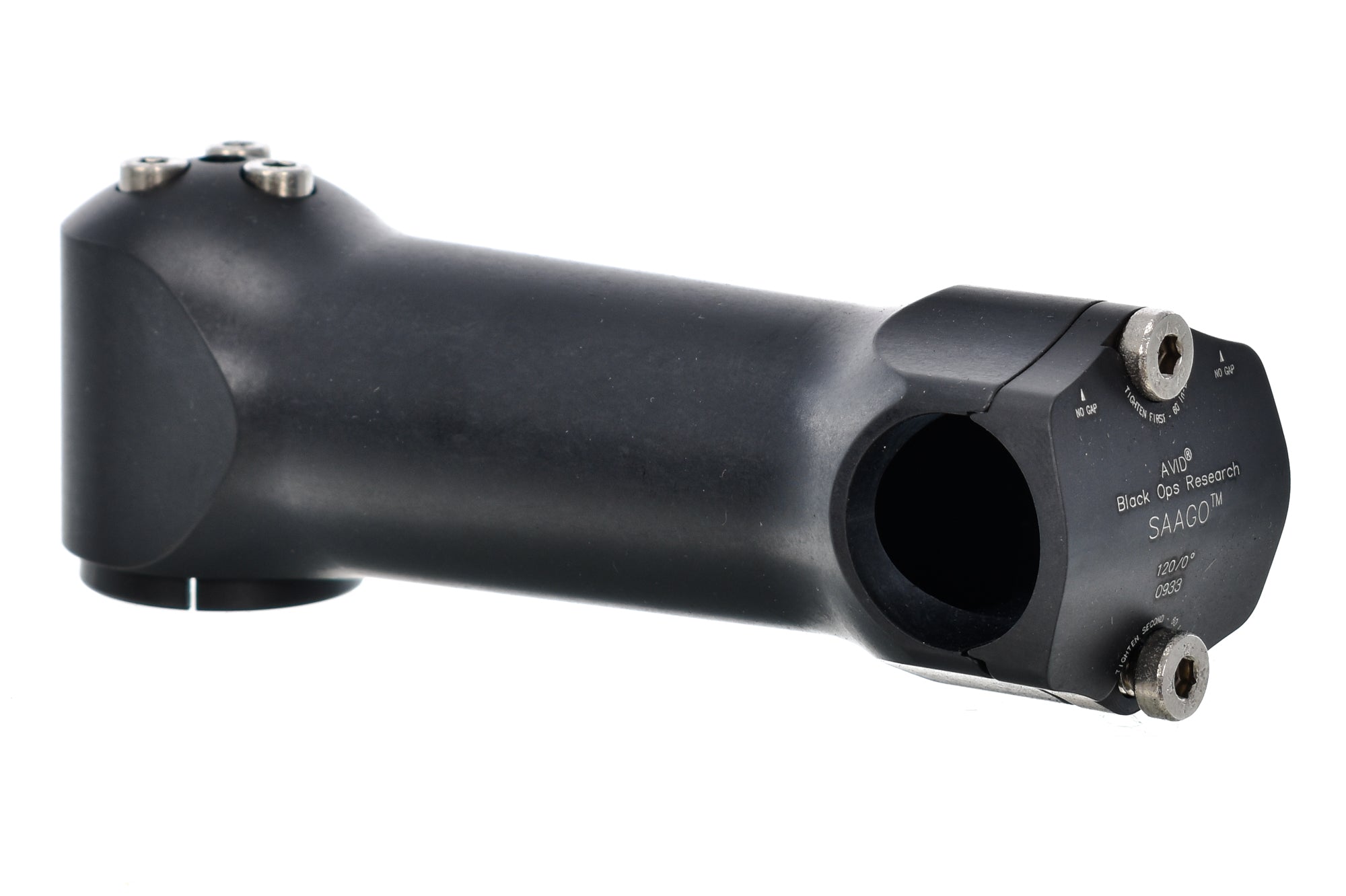 Avid Black Ops Research Saago Stem 25.4mm Clamp 120mm 0 Degree Black drive side